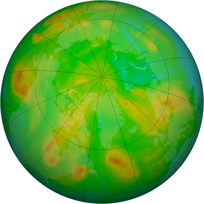 Arctic ozone map for 27 June 1984